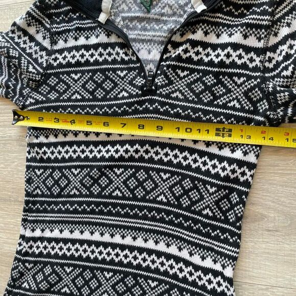 LRL Ralph Lauren Active Allover Print Thermal Top Women's Petite Small Ski Lodge - Picture 7 of 8